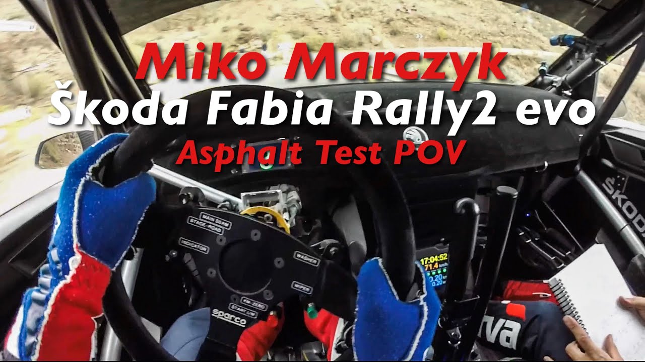 Miko Marczyk - POV Helmet Cam Asphalt Test / &Scaron;koda Fabia Rally2 evo