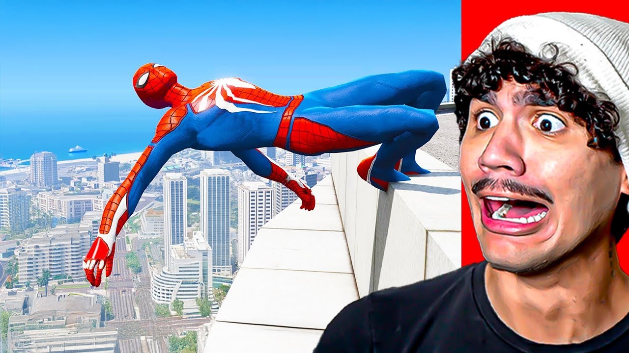 Reagindo a SPIDERMAN SALTOS LOUCOS E QUEDAS #21 (GTA 5 Falhas do Homem-Aranha
