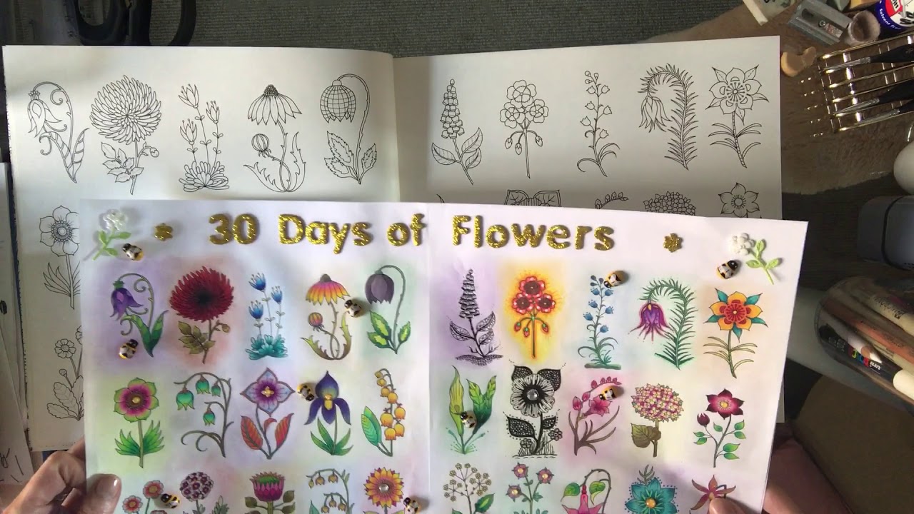 Johanna Basford - World of Flowers full book flip through and review