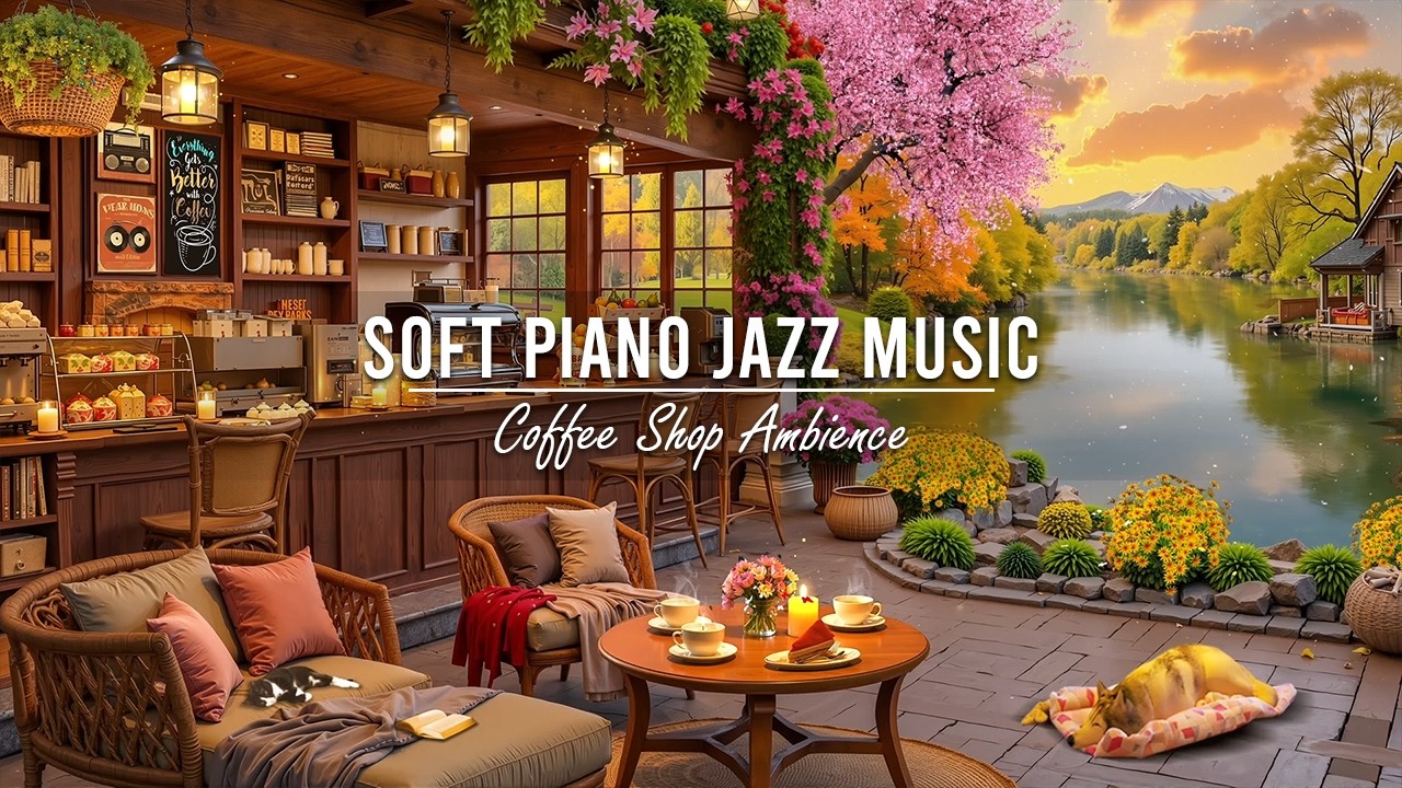 Golden Sunset Cafe Jazz 🇯🇵🇨🇭 | Soft Piano Jazz for Study & Focus 勉強 集中 | Relaxing Morning Cafe Jazz