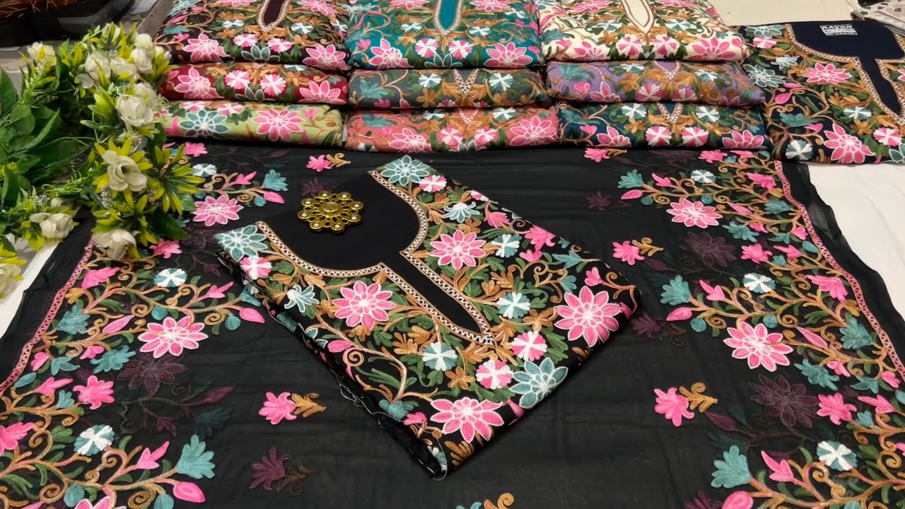 25-Feb-25 | Kashmiri Aari work Suits | Rayon Cotton Suit | Embroidery | WhatsApp: +91-7051012285