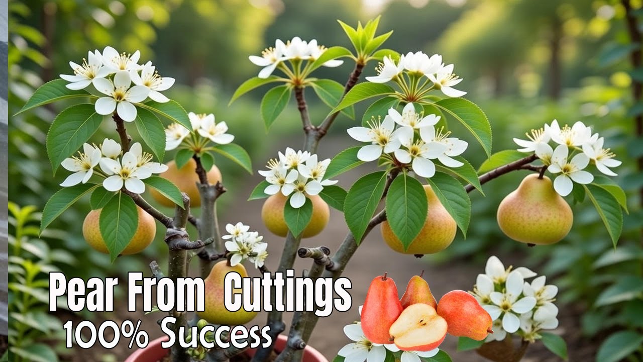 How to Grow Pear Plant from Cuttings Successfully | 100% Working Method 🍐