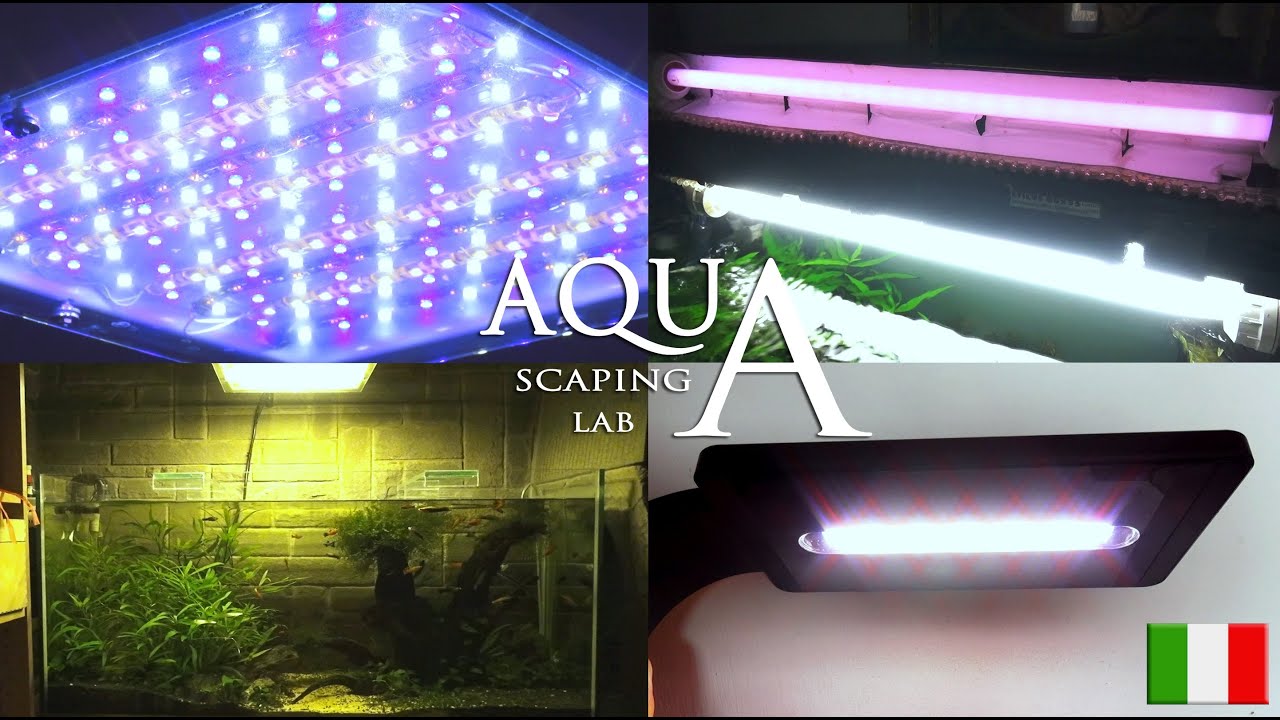 Aquascaping Lab - Illuminazione Acquari acqua dolce; NEON fluorescenti lineari e plafoniere LED