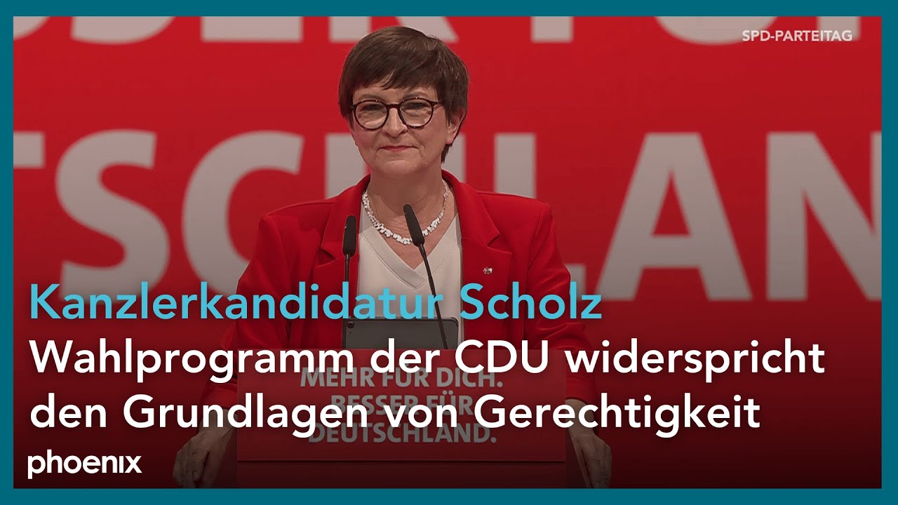 SPD-Parteitag: Parteivorsitzende Saskia Esken zur Bestätigung der Scholz-Kanzlerkandidatur