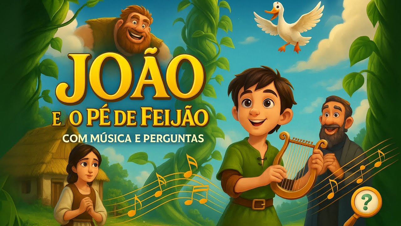 João e o Pé de Feijão - Aventura Mágica com Perguntas, Música e um Final Educativo