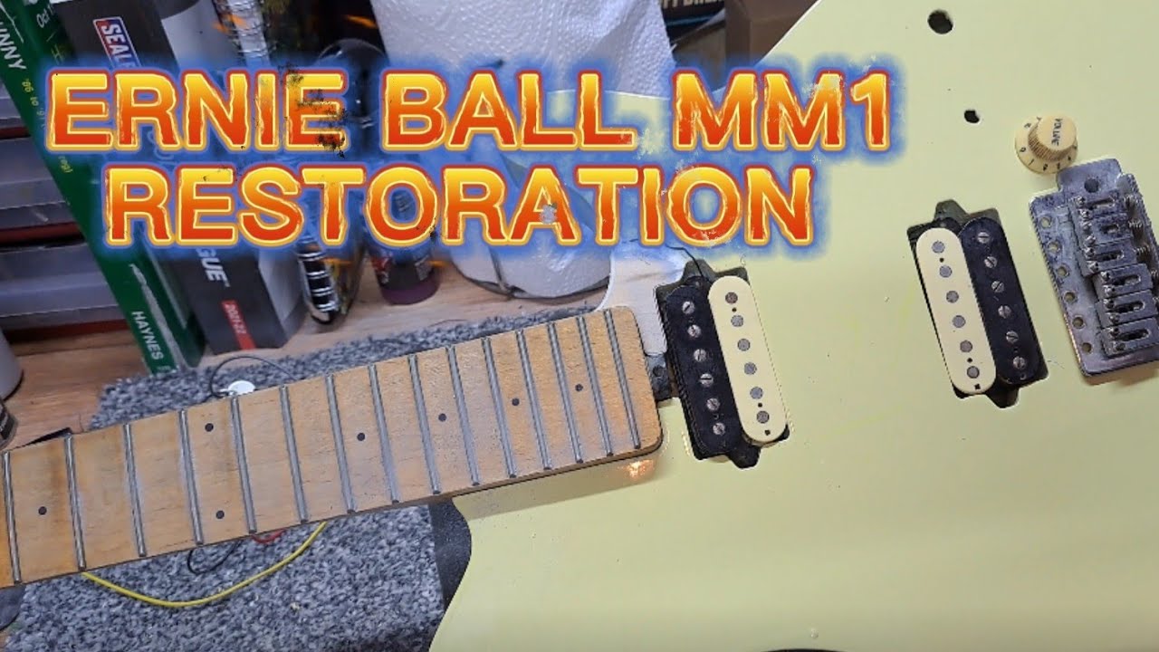 ERNIE BALL MUSIC MAN  MM1 GUITAR RESTORATION PART 1.  PAINT REMOVAL AND SANDING. 