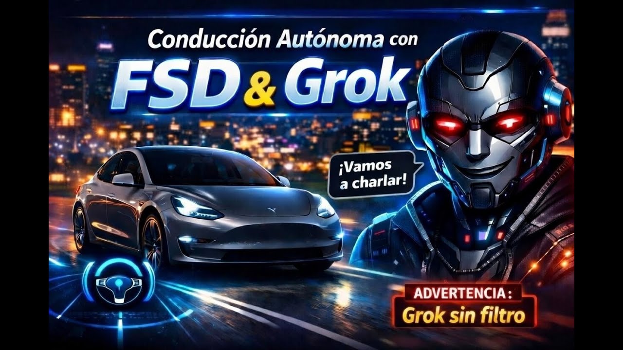Tesla FSD al volante y charla con Grok...
