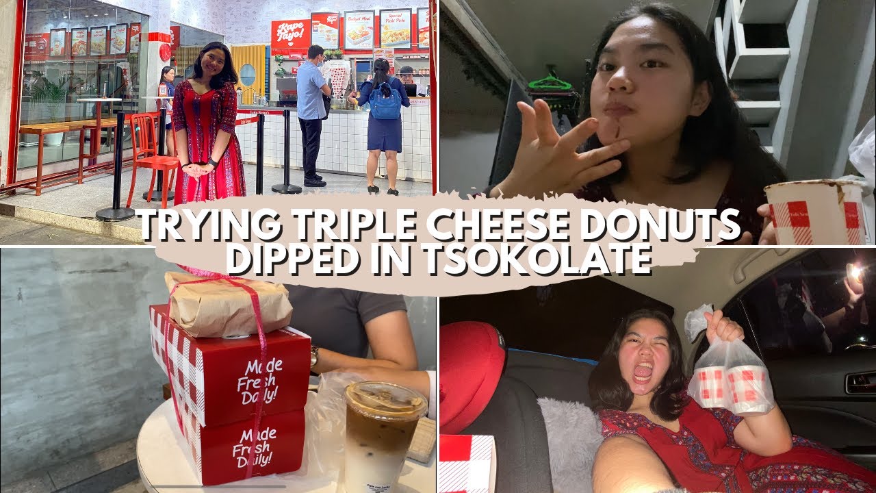 Trying Triple Cheese Donuts Dipped in Tsokolate