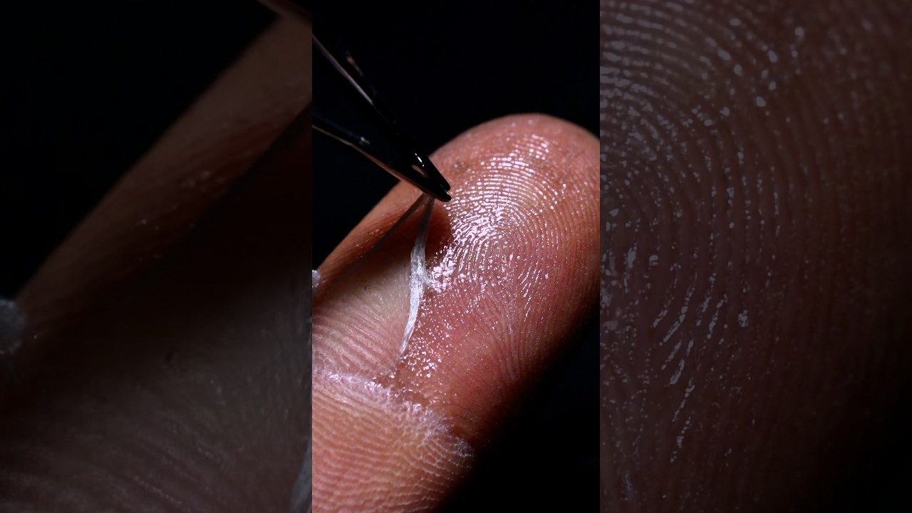 Skin peeling Macro Closeup _ Relaxing Vibe of asmr sounds . #shorts #satisfying #glue
