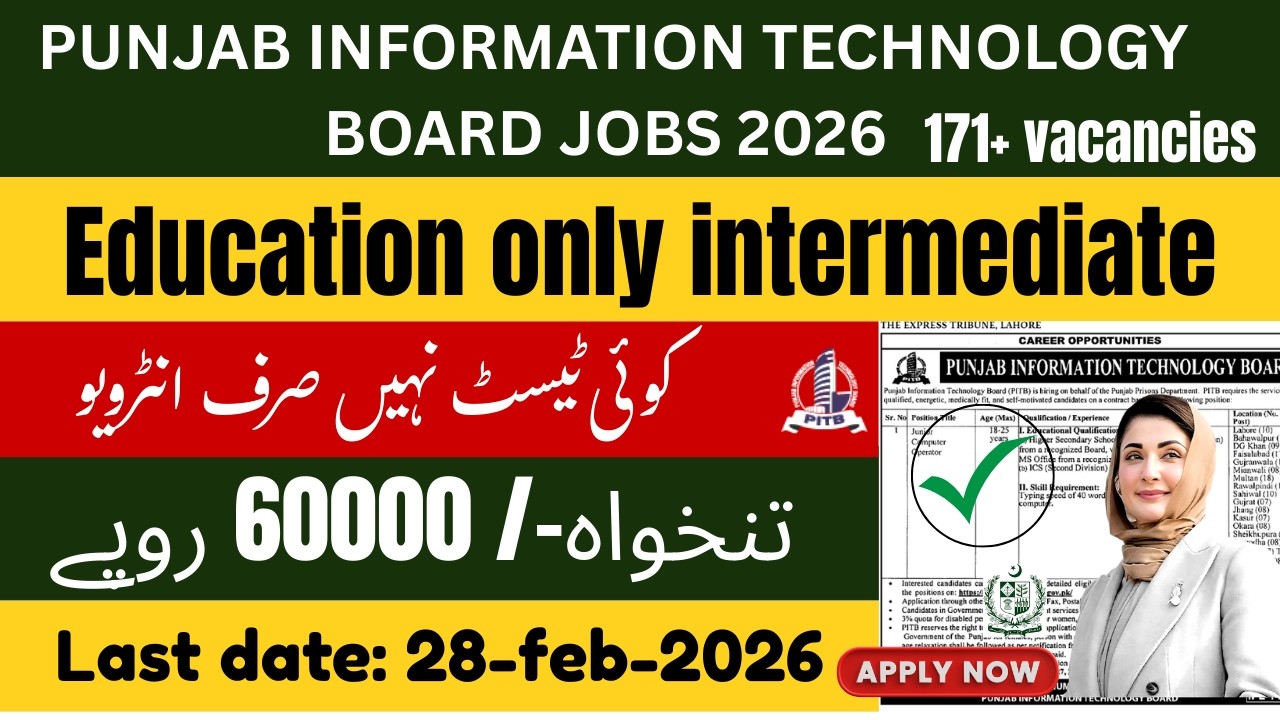 Punjab Technology Board Jobs 2026 |No Test | Apply Online| only Interview