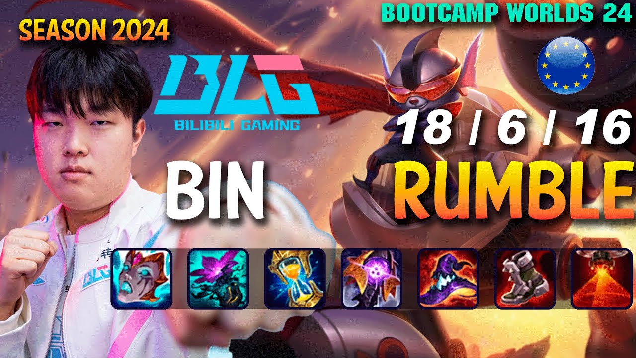BLG Bin RUMBLE vs CAMILLE Top - Patch 14.21 EUW Ranked WORLDS 2024 Bootcamp | lolrec