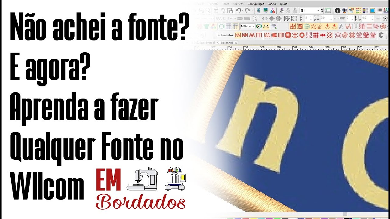 Não achei a fonte, e agora? Aprenda  a fazer qualquer letra no Wilcom - Em bordados