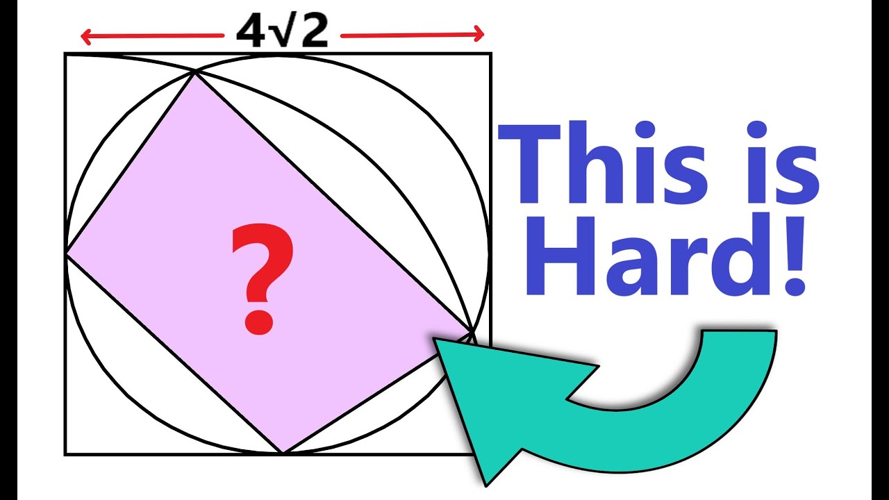 This Tricky Geometry Question Has a Super Cool Solution: Find the Area of the Purple Region