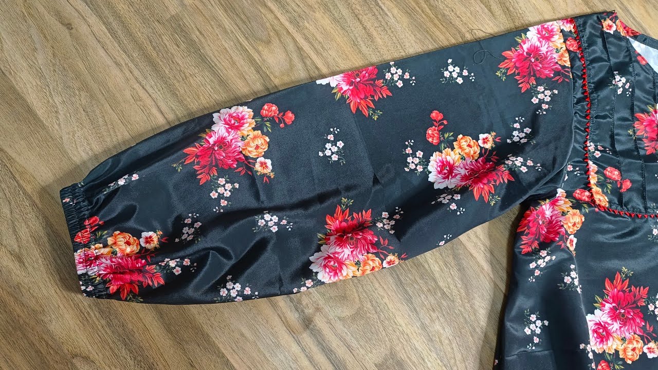 Trendy elastic cuff sleeves cutting and stitching.