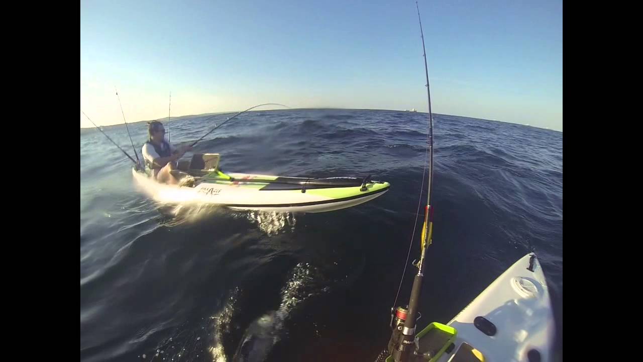 Kayak fishing Durban for tuna- Kyle Sinclairs first time on a fishing ski.