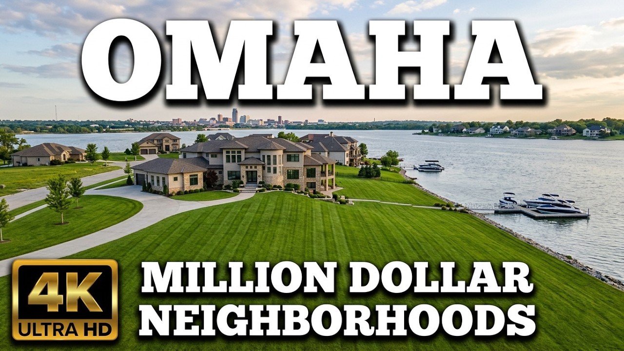 4K Omaha. Million Dollar Neighborhoods. Nebraska USA.