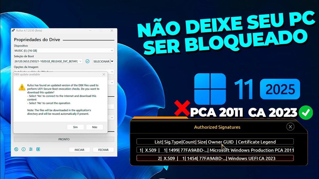 🛠 Instale o NOVO Certificado UEFI CA 2023 e Evite Problemas com suas ISOs do Windows VIA RUFUS/CMD