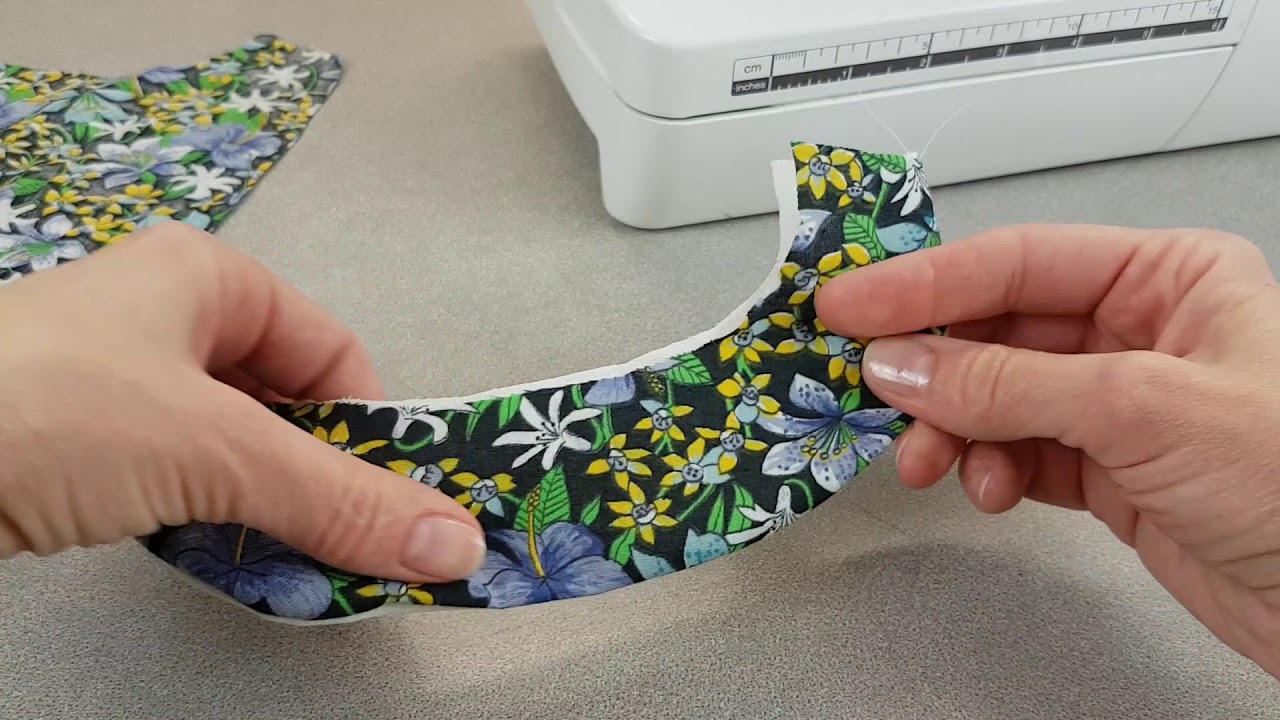 Making neck facing with fusible interfacing