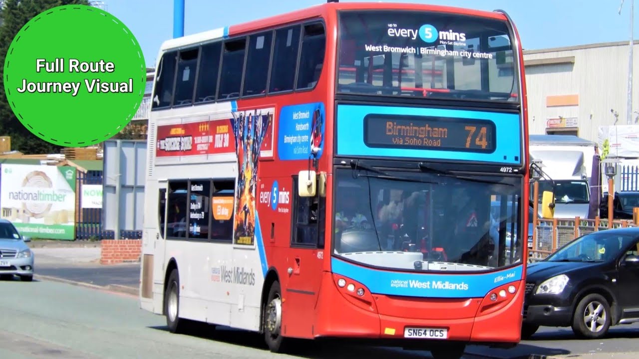 National Express 74 Full Route Journey Visual- Dudley to Birmingham | SL14LSE 4951 & SL14LSD 4950