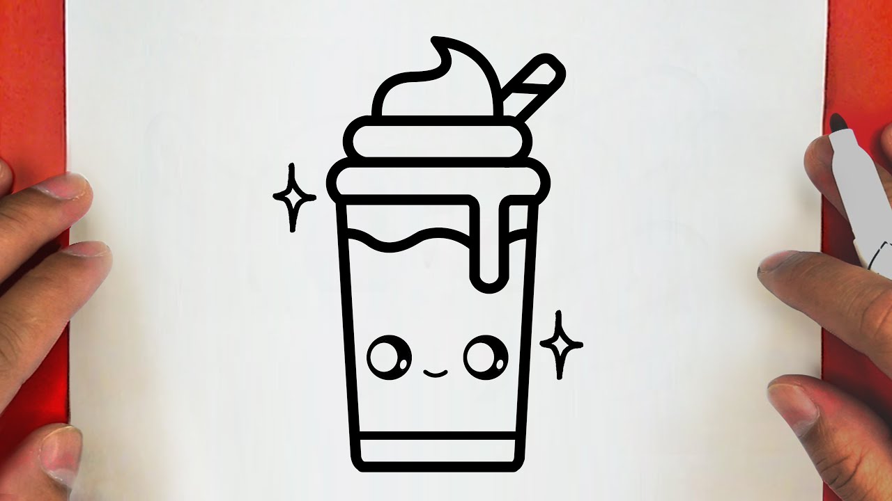 COMO DESENHAR UM MILKSHAKE BONITO, PASSO A PASSO, JACKDesenhos/HOW TO DRAW A CUTE MILKSHAKE