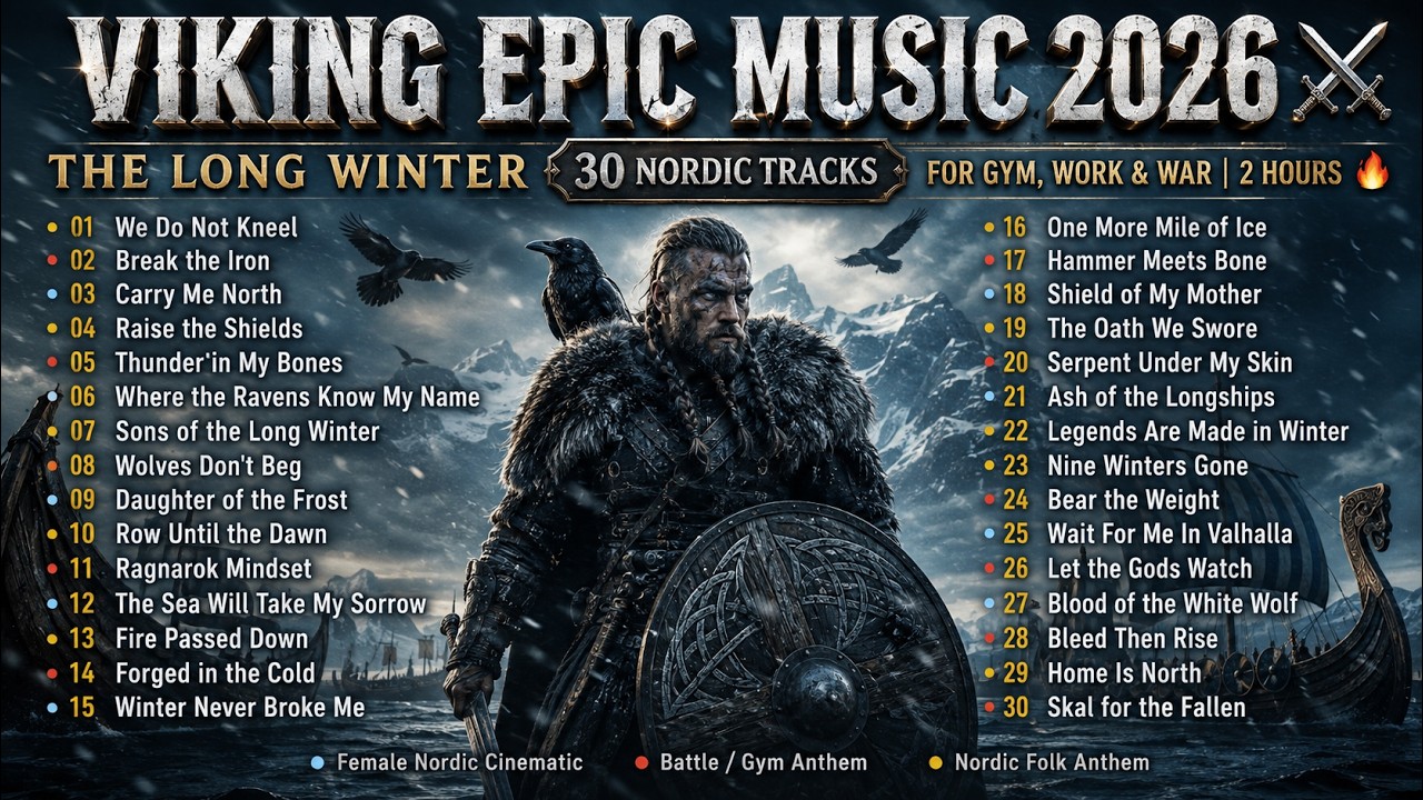 VIKING EPIC MUSIC 2026 ⚔️ THE LONG WINTER | 30 Nordic Tracks For Gym, Work & War | 2 Hours 🔥