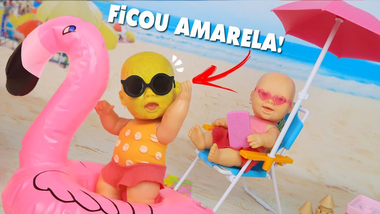 MEGIE E MIA NA PRAIA | O QUE DEU ERRADO? - Lilly Doll