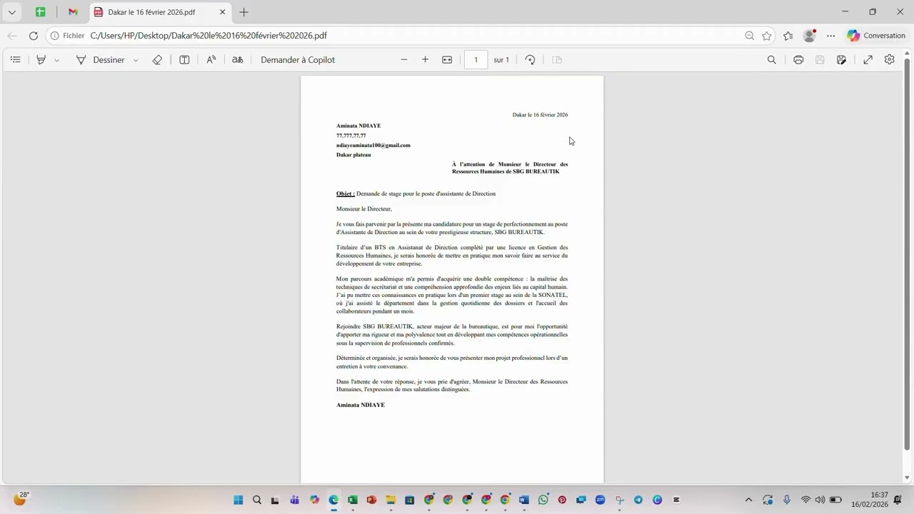 COMMENT REDIGER UN COURRIER PROFESSIONNEL SUR WORD