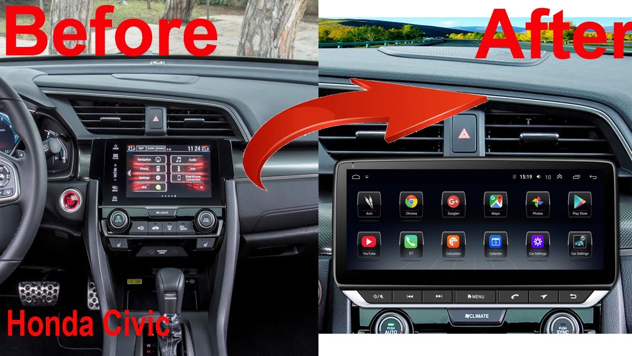 Honda Civic radio upgrade 20162017 2018 2019 2020 2021 2022 stereo replacement carplay installation