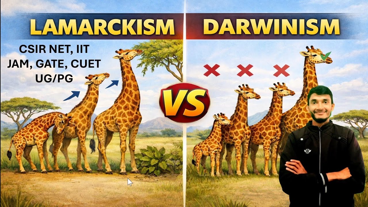 Lamarkism V/S Darwinism/Natural Selection. CSIR NET, IIT JAAM, CUET UG/PG, NEET, 12th.