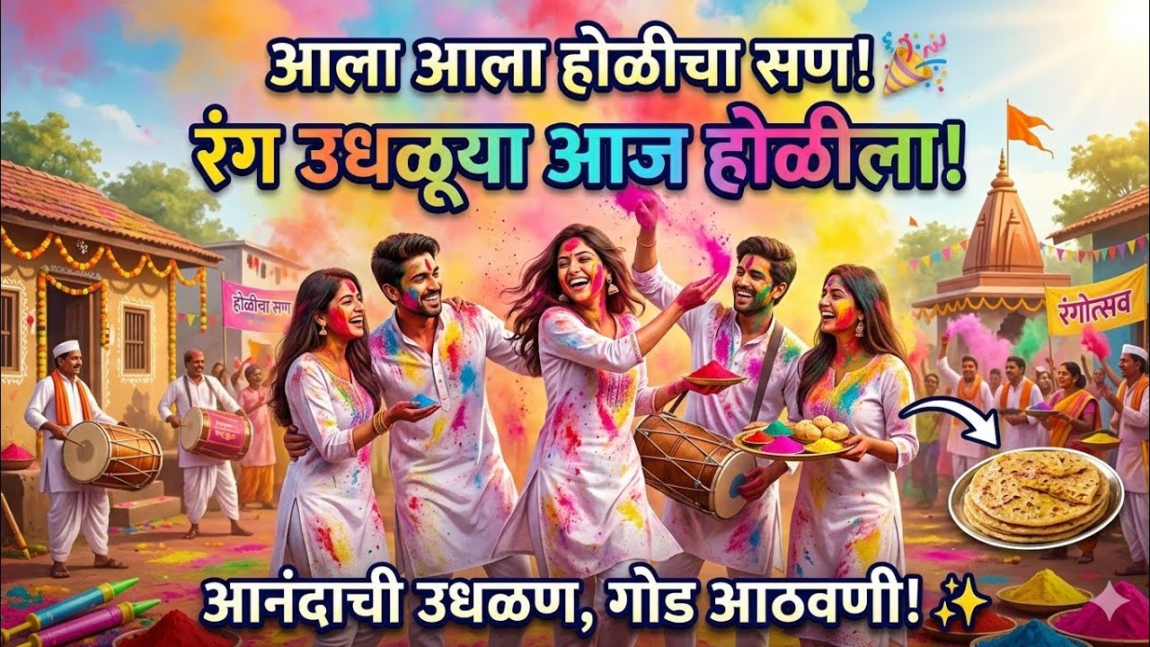 रंगांचा उत्सव मराठी कविता | Holi Special Marathi Poem 2026 🎉