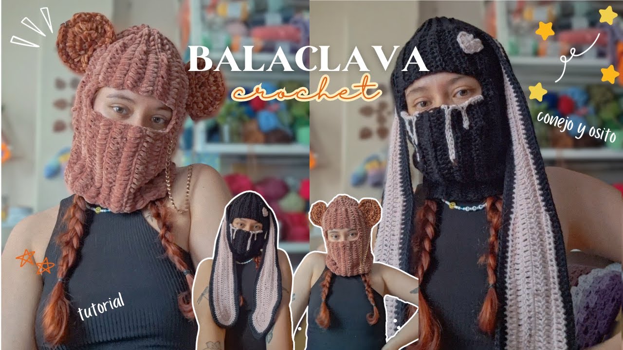 BALACLAVA TEJIDAS A CROCHET 🎃 Idea para Halloween | TUTORIAL paso a paso super FÁCIL
