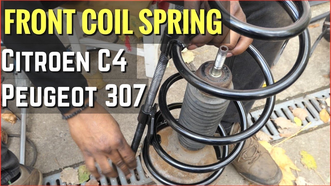 Front coil spring replacement of Citroen C4. #frontsuspension
