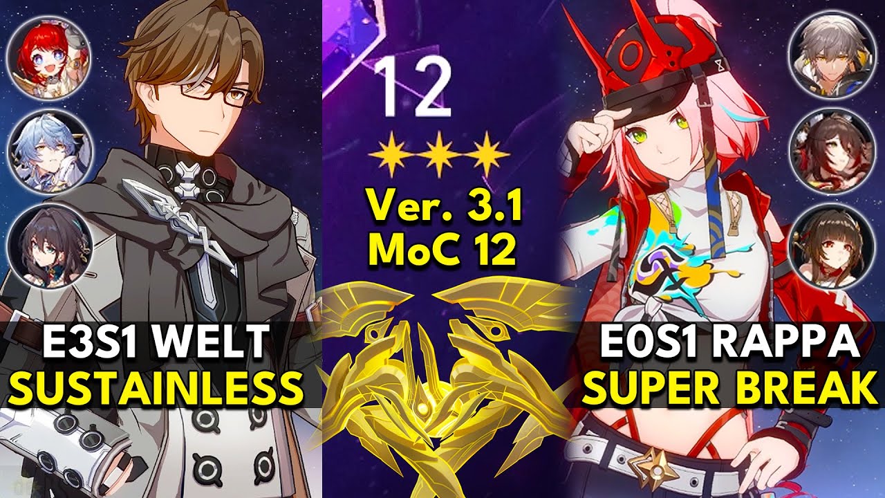 E3S1 Welt Sustainless & E0S1 Rappa Super Break | Memory of Chaos Floor 12 3 Stars |Honkai: Star Rail