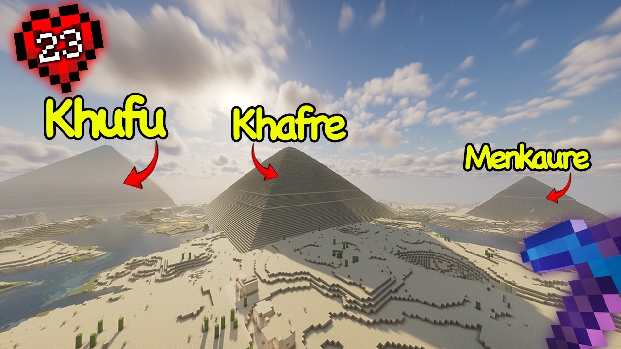 Building The Pyramids Of Giza TO SCALE In Hardcore Minecraft! 