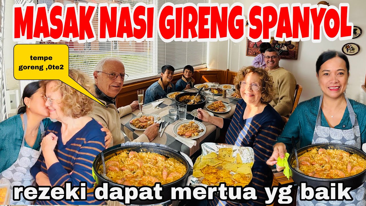 MASAK NASI GORENG SPANYOL BERSAMA MAMA&SISA BAKWAN,TEMPE GORENG ,REZEKI PUNYA MERTUA  BAIK