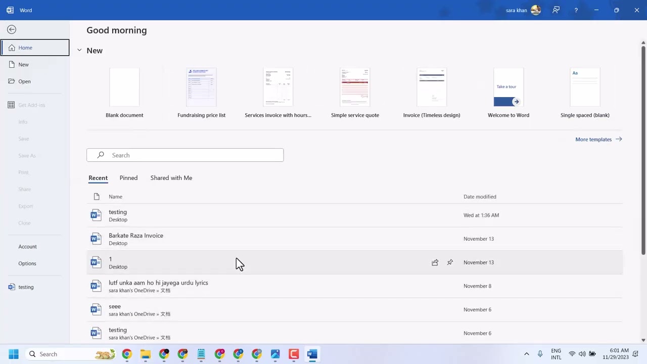 How To See Recent Documents In Microsoft Word