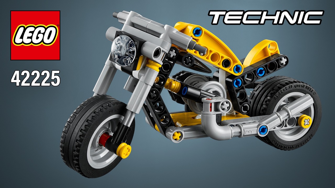 LEGO Technic Ż&oacute;łty motocykl (42225) [151 element&oacute;w] Instrukcja budowania krok po kroku @TopBrickB...