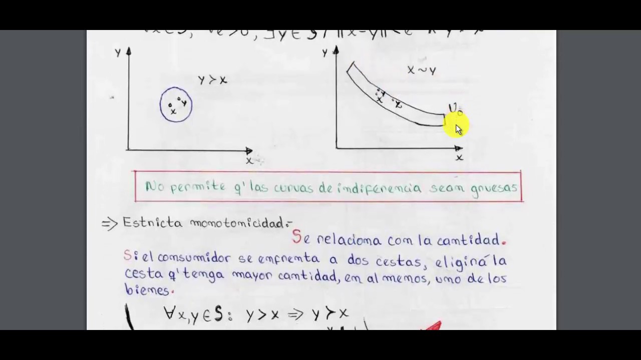 AXIOMAS DE REGULARIDAD - Teor&iacute;a del consumidor - Microecononom&iacute;a. Lecci&oacute;n 2
