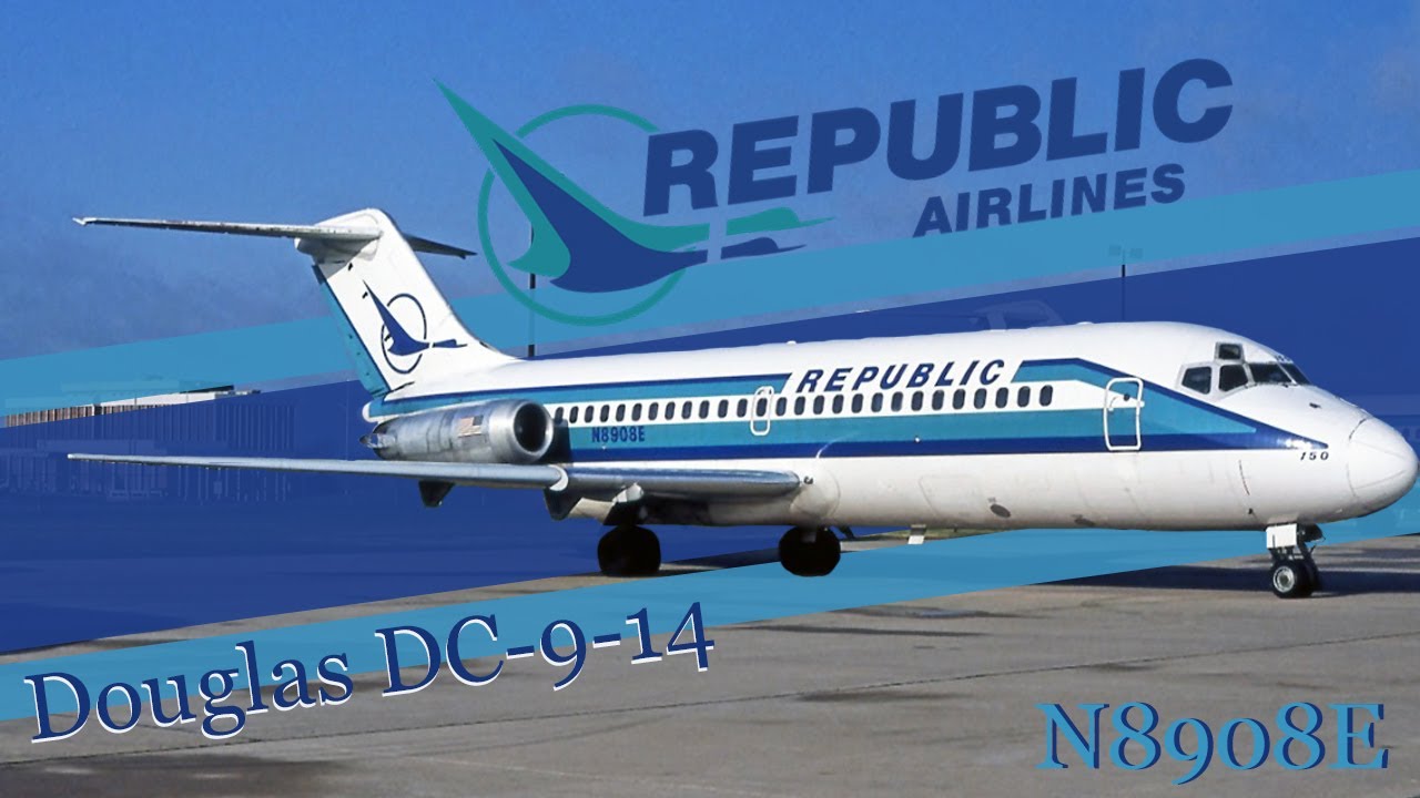 History of the Republic Airlines Douglas DC-9-14 (N8908E) in less than 5 Minutes