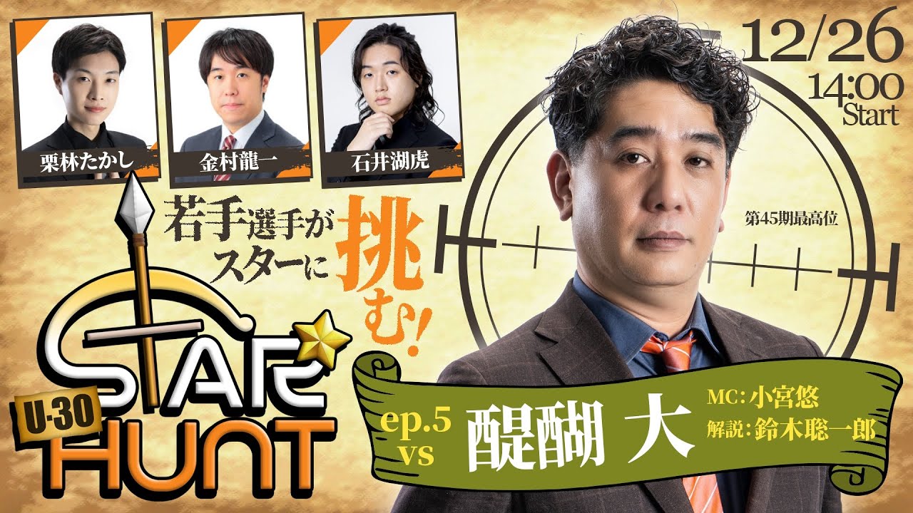 【麻雀】U-30 STAR HUNT ep.5 VS醍醐大【最高位戦】