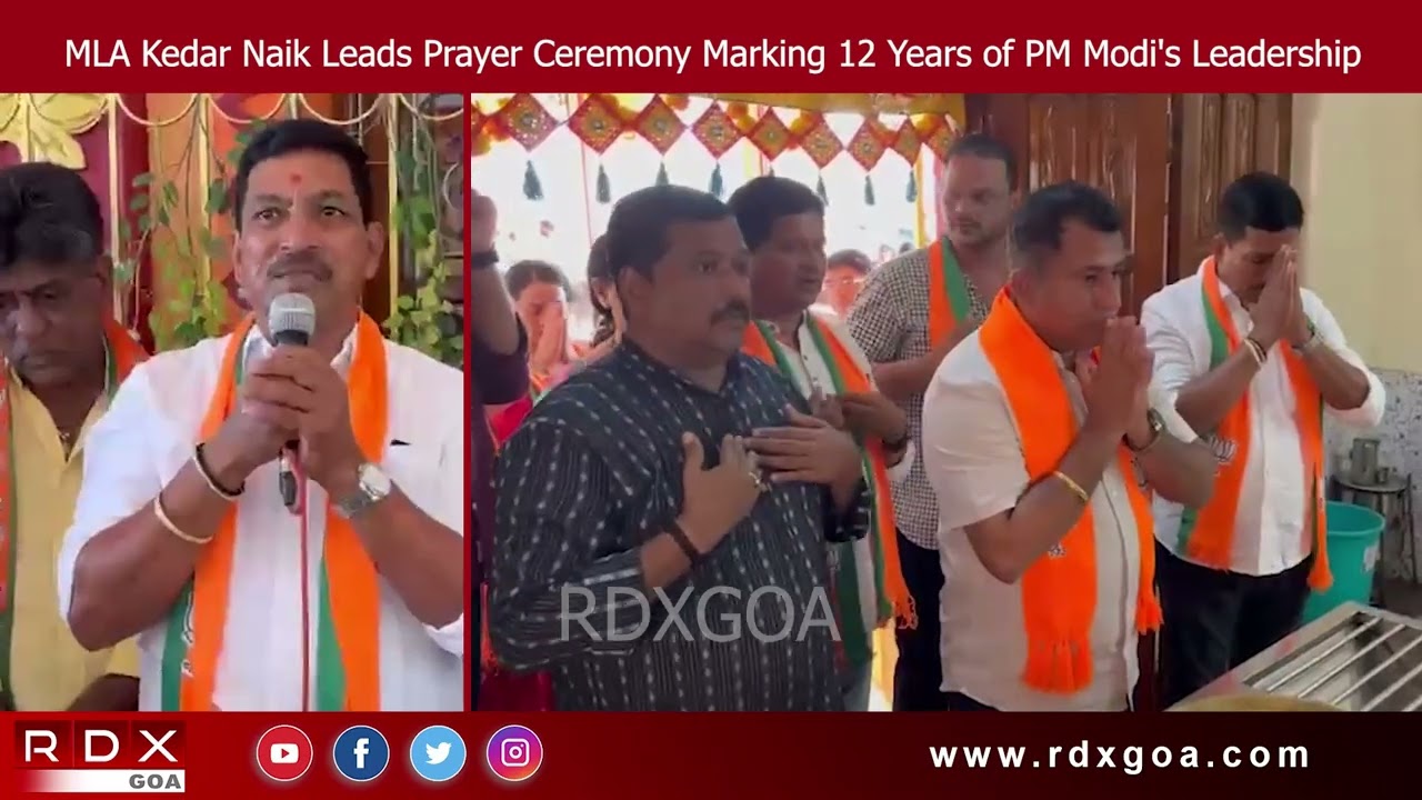 MLA Kedar Naik Leads Prayer Ceremony Marking 12 Years of PM Modi's Leadership