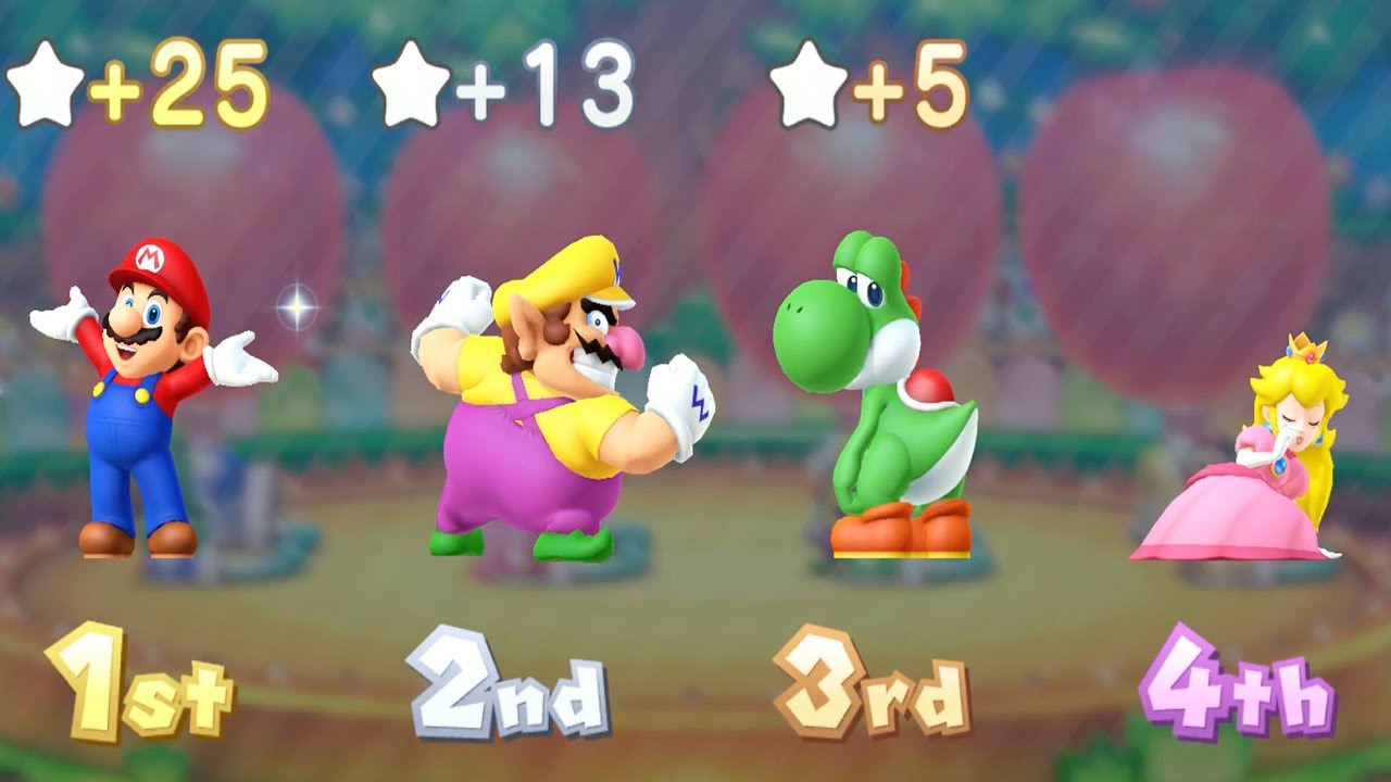 Mario Party 10 Airship Central - Yoshi vs Peach vs Mario vs Wario (Very Hard)