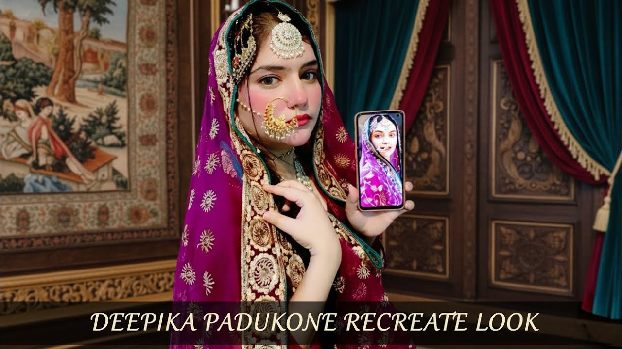 Deepika Padukone Inspired Makeup Look 😍 | Bollywood Glam Transformation ✨#trending #vlog #viral