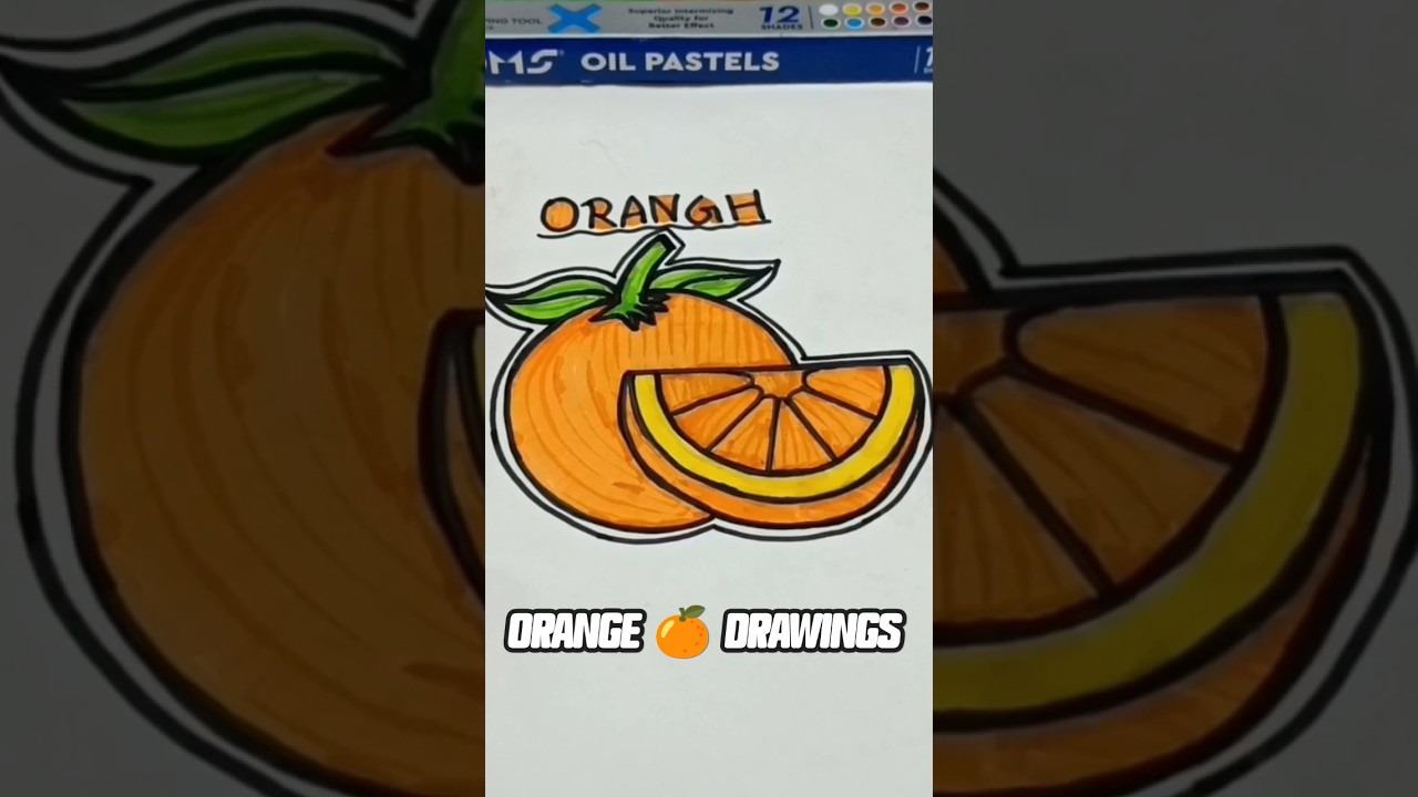KIDS ORANGE FOR 🍊 DRAWINGS #satisfying#orangeart#drawing#shorts#easy#kidsart#mydrawing#easydrawing