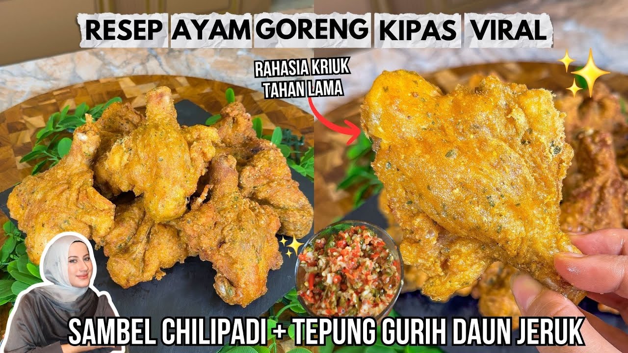 COOKING WITH TASYI: EPS 154 - RESEP AYAM GORENG KIPAS VIRAL & SAMBAL CHILI PADI , CRISPY BANGET‼️