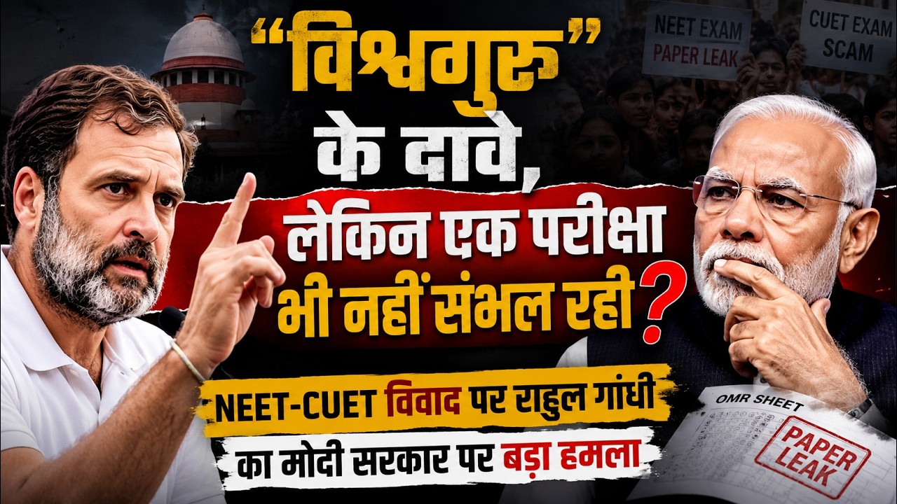 NEET-CUET विवाद पर राहुल गांधी का बड़ा हमला | &ldquo;विश्वगुरु बनने चले, परीक्षा तक नहीं संभल रही!&rdquo;