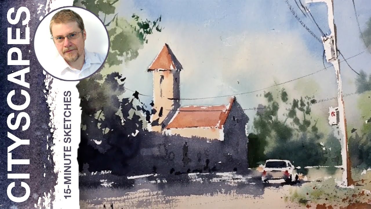 #4 Lachine Church (Watercolor Cityscape Tutorial)