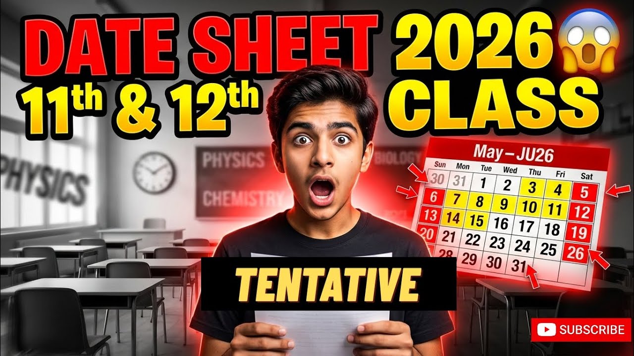 11th & 12th Class Date Sheet 2026 Tentative 🔥 Punjab Board Full Exam Schedule Part 1 & 2