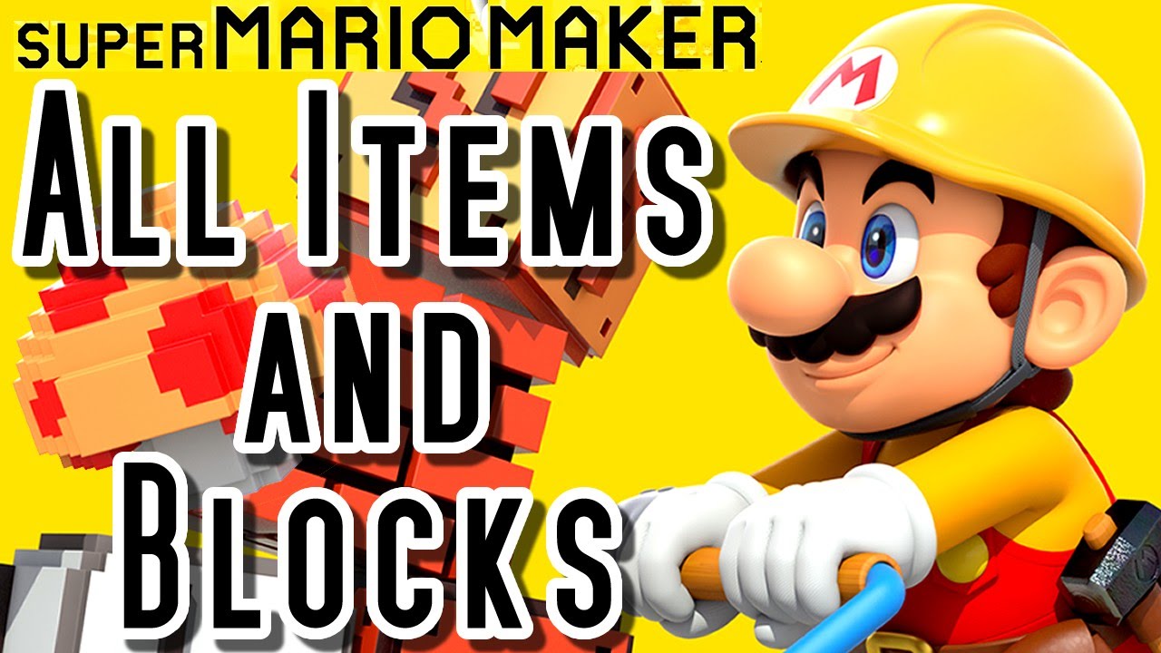 Super Mario Maker ALL ITEMS, BLOCKS & POWERUPS (Wii U)