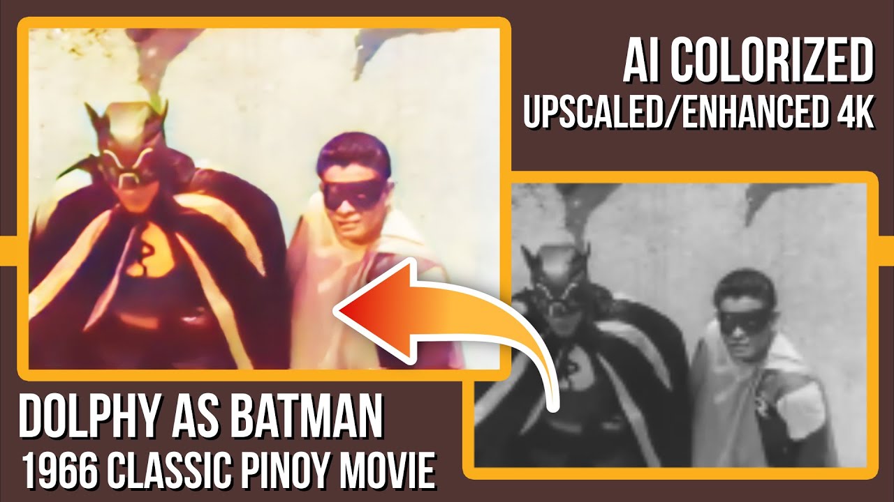 Dolphy as Batman in Funny Old Movie (1966) AI Colorized | Enhanced 4K Retro Filipino